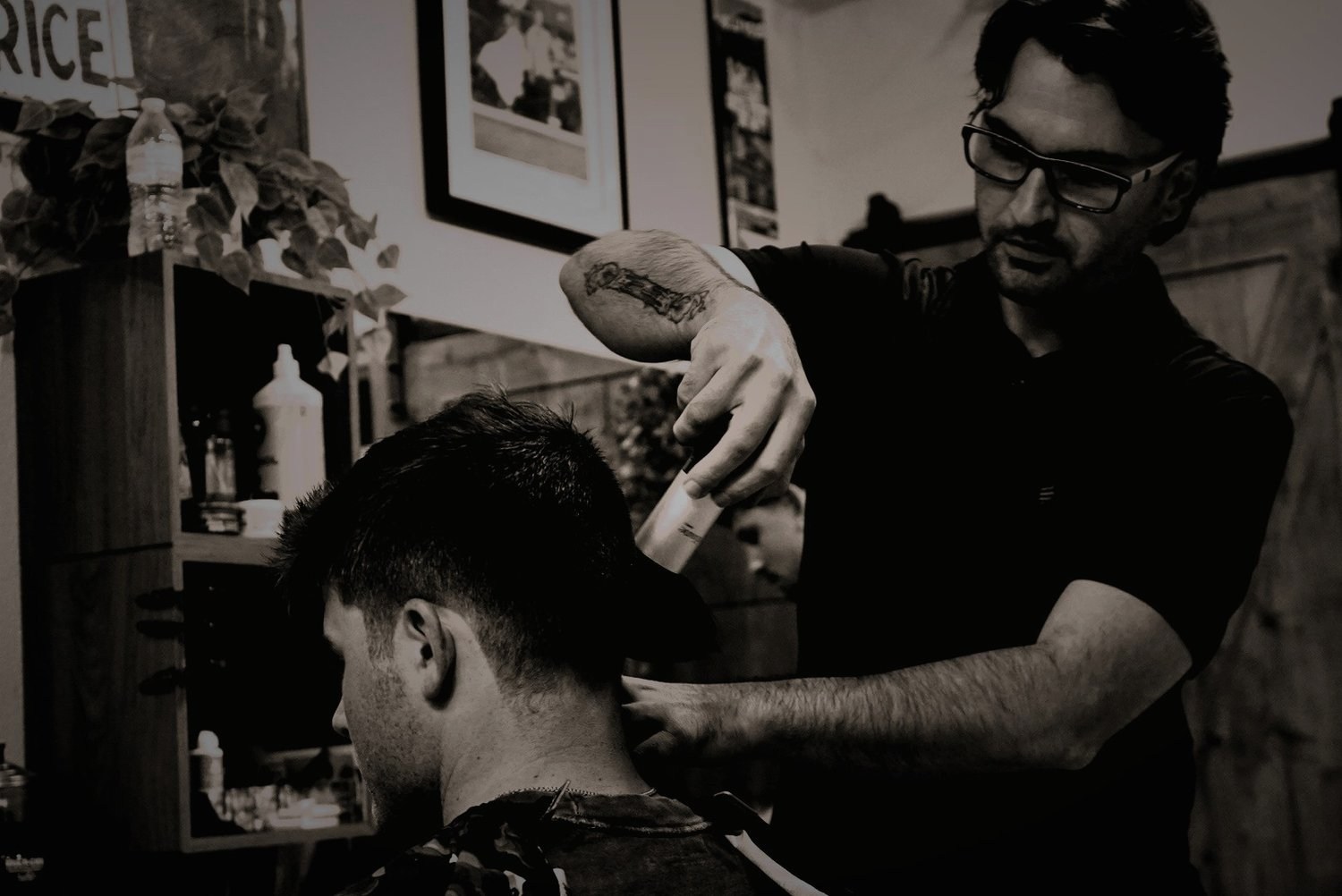 Dylan Cleveland at work — APX Barber Co.